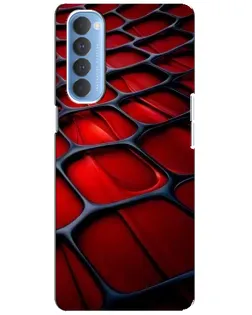 Чехол для OPPO Reno 4 Pro с картинкой «Красная глянцевая сетка»