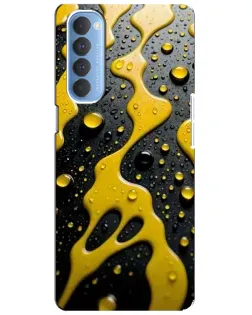 Чехол для OPPO Reno 4 Pro с картинкой «Жидкое желтое золото»