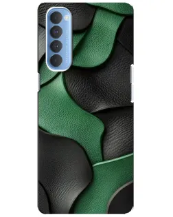 Чехол для OPPO Reno 4 Pro с картинкой «Зеленые кожаные волны»