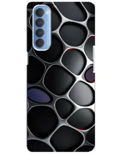 Чехол для OPPO Reno 4 Pro с картинкой «Объемная темная решетка»