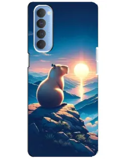 Чехол для OPPO Reno 4 Pro с картинкой «Закат солнца с капибарой» Чехол для OPPO Reno 4 Pro с картинкой «Закат солнца с капибарой»