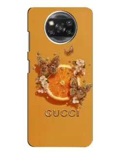 Чехол для OPPO Reno 4 с картинкой «Gucci — золотые бабочки»