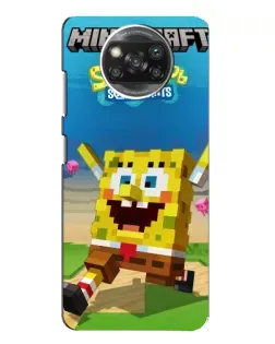 Чохол для OPPO Reno 4 з картинкою «Губка Боб Minecraft»