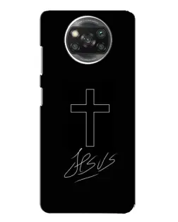 Чехол для OPPO Reno 4 с картинкой «Графический крест Jesus»