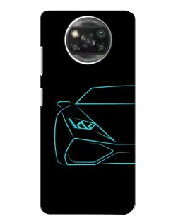 Чехол для OPPO Reno 4 с картинкой «Голубой силуэт Lamborghini»