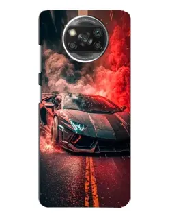Чехол для OPPO Reno 4 с картинкой «Lamborghini красный дым»
