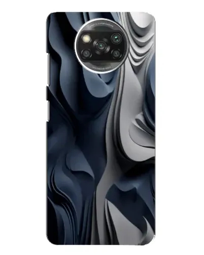 Чехол для OPPO Reno 4 с картинкой «Объемные синие складки»