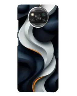 Чехол для OPPO Reno 4 с картинкой «Объемные черно-белые ленты»