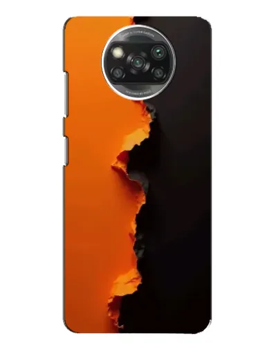 Чехол для OPPO Reno 4 с картинкой «Оранжевый разлом»