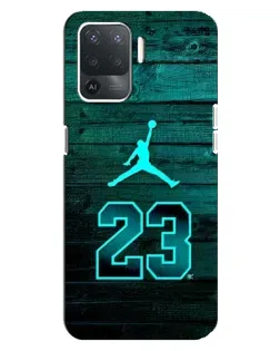 Чехол для OPPO Reno 5 Lite с картинкой «Jordan Cyan 23»