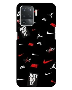 Чехол для OPPO Reno 5 Lite с картинкой «Nike Mix Pattern»