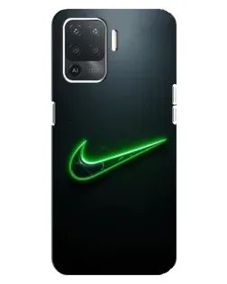 Чехол для OPPO Reno 5 Lite с картинкой «Неоновый контур Nike» Чехол для OPPO Reno 5 Lite с картинкой «Неоновый контур Nike»