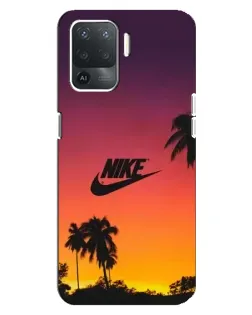 Чехол для OPPO Reno 5 Lite с картинкой «Nike на закате солнца»