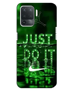 Чехол для OPPO Reno 5 Lite с картинкой «Зеленый неоновый Nike»