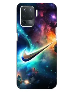 Чехол для OPPO Reno 5 Lite с картинкой «Космический Nike Swoosh»