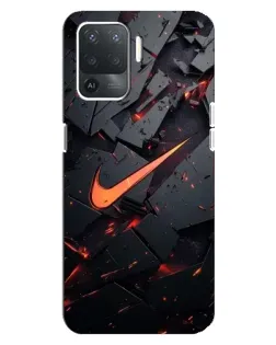 Чехол для OPPO Reno 5 Lite с картинкой «Nike — эффект разломов»