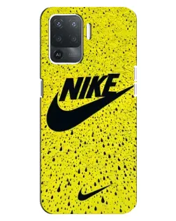 Чехол для OPPO Reno 5 Lite с картинкой «Желтый текстурный Nike»