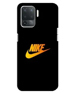 Чехол для OPPO Reno 5 Lite с картинкой «Золотой логотип Nike»