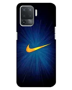 Чехол для OPPO Reno 5 Lite с картинкой «Синий пульс Nike»