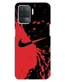Чехол для OPPO Reno 5 Lite с картинкой «Красные брызги Nike»