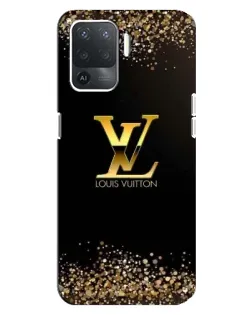 Чохол для OPPO Reno 5 Lite з картинкою «LV — золоті іскри»