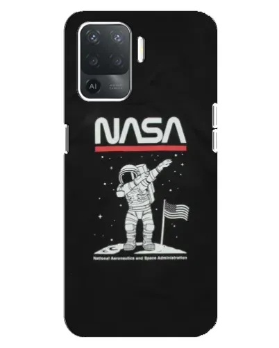 Чехол для OPPO Reno 5 Lite с картинкой «NASA — шагаем по Луне»