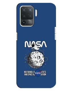 Чехол для OPPO Reno 5 Lite с картинкой «NASA — лунная миссия»