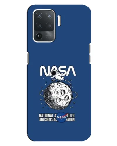 Чехол для OPPO Reno 5 Lite с картинкой «NASA — лунная миссия»