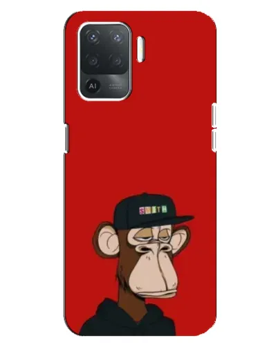 Чохол для OPPO Reno 5 Lite з картинкою «Bored Ape — червоний фон» Чохол для OPPO Reno 5 Lite з картинкою «Bored Ape — червоний фон»