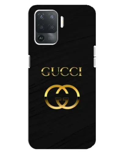 Чехол для OPPO Reno 5 Lite с картинкой «Золотой логотип Gucci»