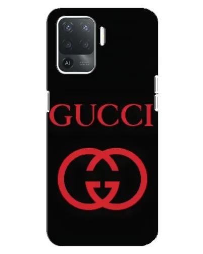 Чехол для OPPO Reno 5 Lite с картинкой «Gucci — красный логотип»