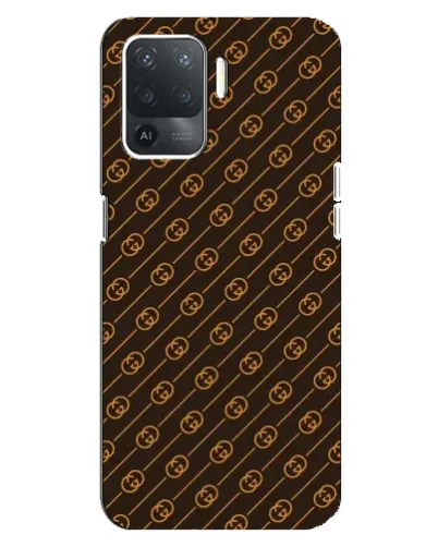 Чехол для OPPO Reno 5 Lite с картинкой «Gucci — золотые диагонали»