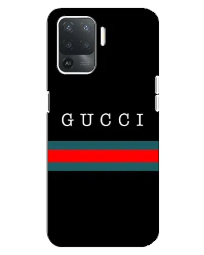 Чехол для OPPO Reno 5 Lite с картинкой «Gucci — красный пояс»