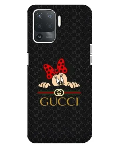 Чехол для OPPO Reno 5 Lite с картинкой «Минни Маус Gucci — черный»