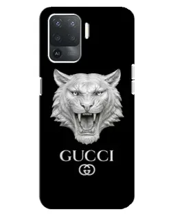Чохол для OPPO Reno 5 Lite з картинкою «Gucci — срібний лев»