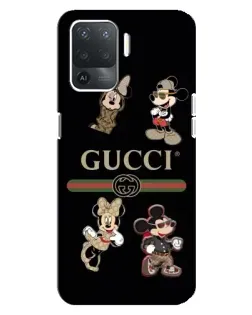 Чохол для OPPO Reno 5 Lite з картинкою «Gucci — герої Disney та монограма»