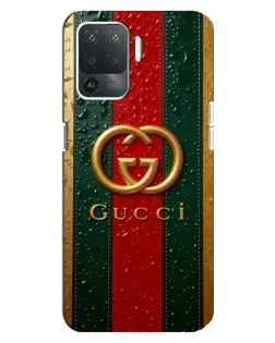 Чохол для OPPO Reno 5 Lite з картинкою «Gucci — фірмова смуга та золото»