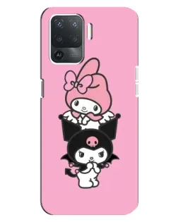 Чехол для OPPO Reno 5 Lite с картинкой «My Melody и Kuromi» Чехол для OPPO Reno 5 Lite с картинкой «My Melody и Kuromi»
