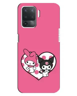 Чехол для OPPO Reno 5 Lite с картинкой «Kuromi и My Melody» Чехол для OPPO Reno 5 Lite с картинкой «Kuromi и My Melody»