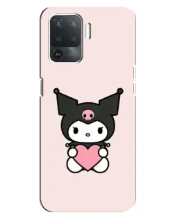 Чехол для OPPO Reno 5 Lite с картинкой «Kuromi и сердце» Чехол для OPPO Reno 5 Lite с картинкой «Kuromi и сердце»