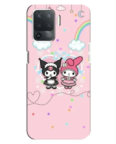 Чехол для OPPO Reno 5 Lite с картинкой «My Melody и Kuromi» Чехол для OPPO Reno 5 Lite с картинкой «My Melody и Kuromi»