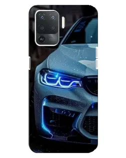 Чехол для OPPO Reno 5 Lite с картинкой «Взгляд BMW с синими фарами» Чехол для OPPO Reno 5 Lite с картинкой «Взгляд BMW с синими фарами»