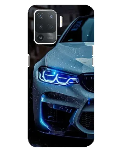 Чехол для OPPO Reno 5 Lite с картинкой «Взгляд BMW с синими фарами» Чехол для OPPO Reno 5 Lite с картинкой «Взгляд BMW с синими фарами»