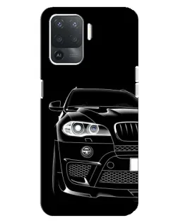 Чехол для OPPO Reno 5 Lite с картинкой «Темный силуэт BMW»