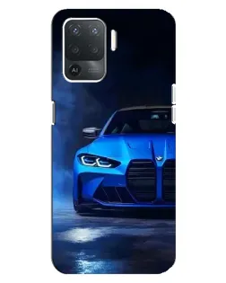 Чехол для OPPO Reno 5 Lite с картинкой «Голубая BMW M4»