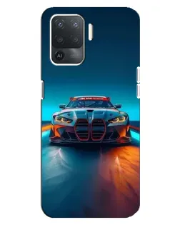 Чехол для OPPO Reno 5 Lite с картинкой «BMW — огни неона» Чехол для OPPO Reno 5 Lite с картинкой «BMW — огни неона»