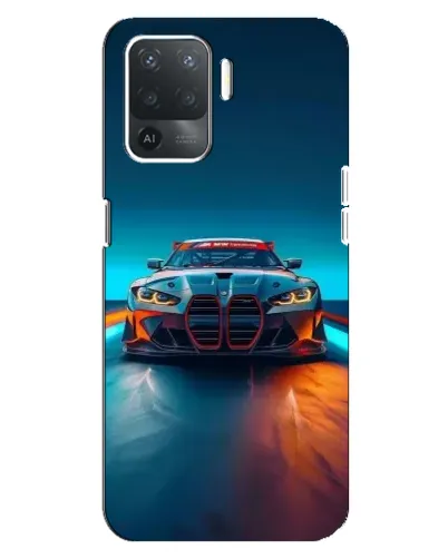 Чехол для OPPO Reno 5 Lite с картинкой «BMW — огни неона» Чехол для OPPO Reno 5 Lite с картинкой «BMW — огни неона»