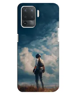 Чехол для OPPO Reno 5 Lite с картинкой «Герой PUBG на скале»
