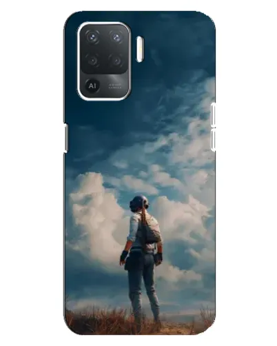 Чехол для OPPO Reno 5 Lite с картинкой «Герой PUBG на скале»