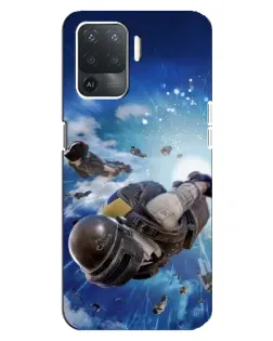 Чехол для OPPO Reno 5 Lite с картинкой «Десант PUBG — прыжок»